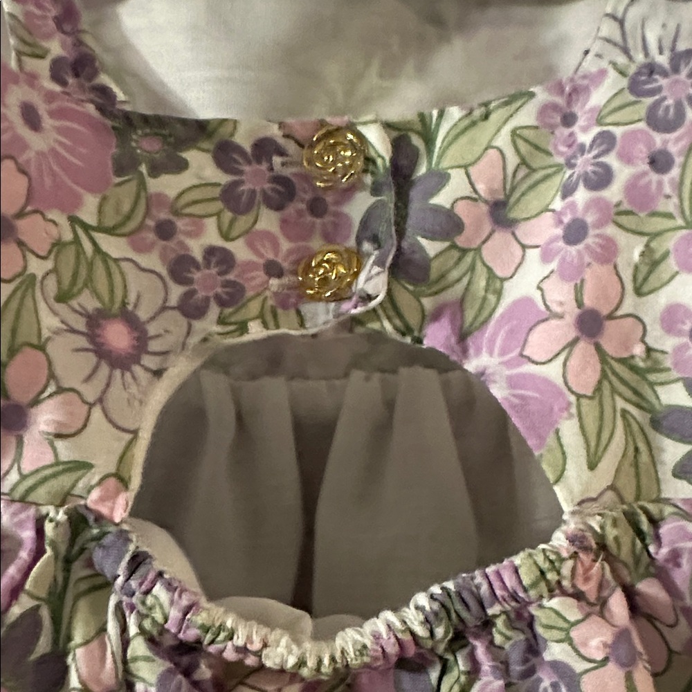 Cynthia Rowley Floral Purple and Green Kids Dress - Picture 6 of 7